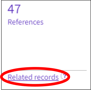 Screenshot: related records
