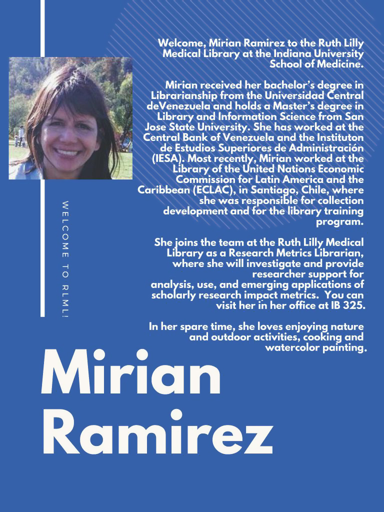 Mirian Ramirez Research Metrics Librarian