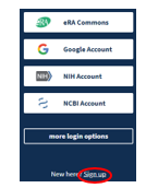 Image of pubmed home screen with login option.