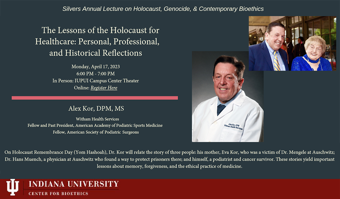 The Lessons of the Holocaust for Healthcare: Personal, Professional, and Historical Reflections, April 17, #SilversLecture, #JSB